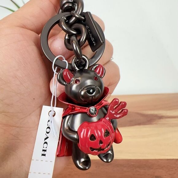 NWT Coach Halloween Devil Bear Bag Charm - Picture 3 of 6